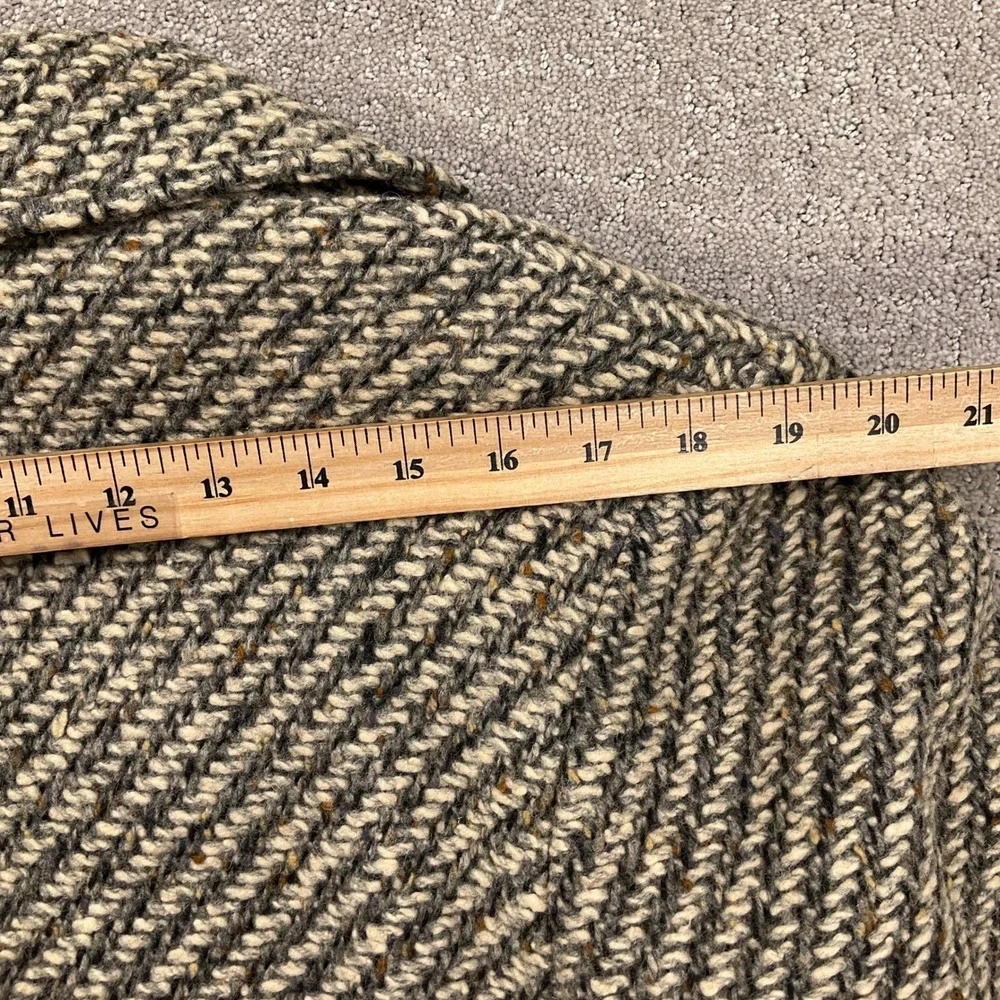 Josh Evan Pea Coat Women 12 Gray Beige Neutral Tweed Wool Double Classic USA VTG